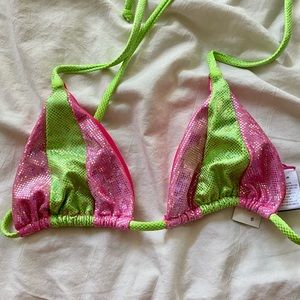 Dippin Daisy’s Pink & Green Bikini Top